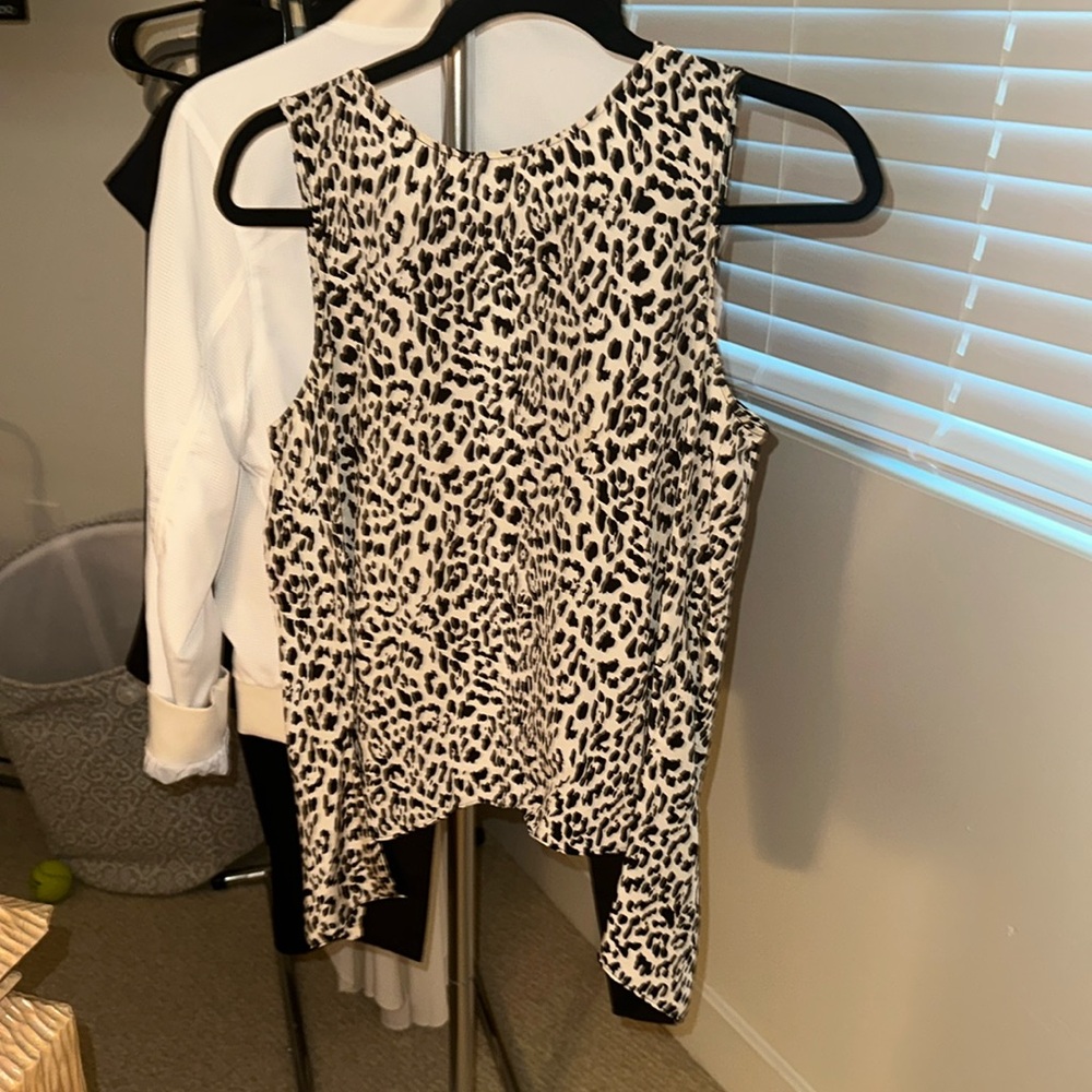 Parker leopard open back blouse